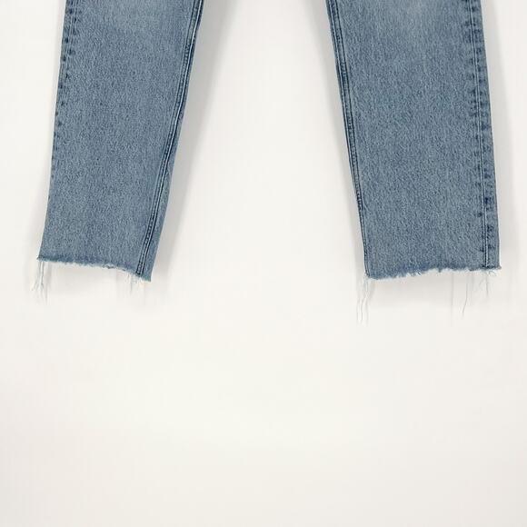 AGOLDE 90s Pinch Waist Jeans Women’s Size 25 Ruminate Distressed Raw Hem Denim - Picture 4 of 7